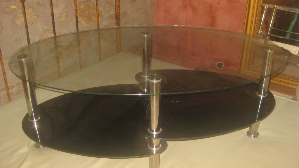 Table basse verre 70' | Puces Privées