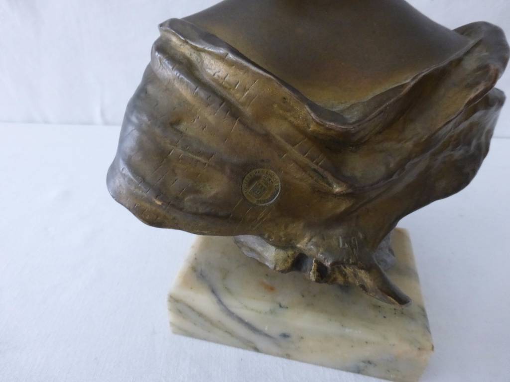 No - 52 -  Bronze ancien  Staeten Georges van der 1856 , buste féminin . | Puces Privées