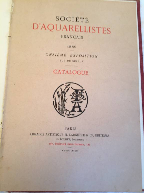 Livre catalogue des Aquarellistes Français | Puces Privées