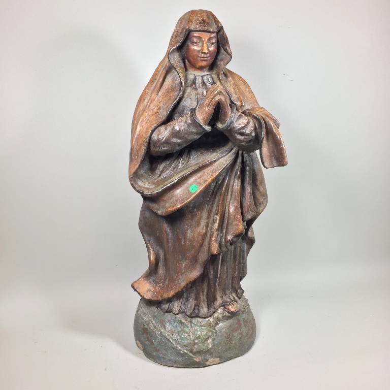 Statue religieuse en terre cuite | Puces Privées
