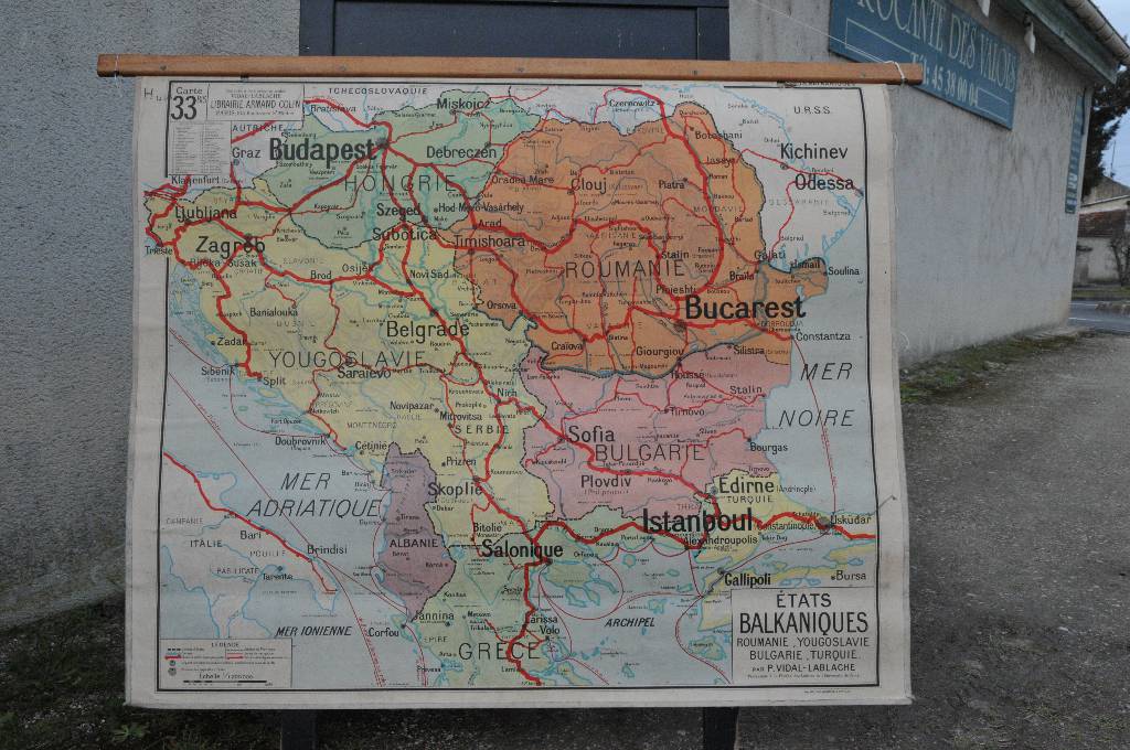Carte d'école des états Balkaniques | Puces Privées