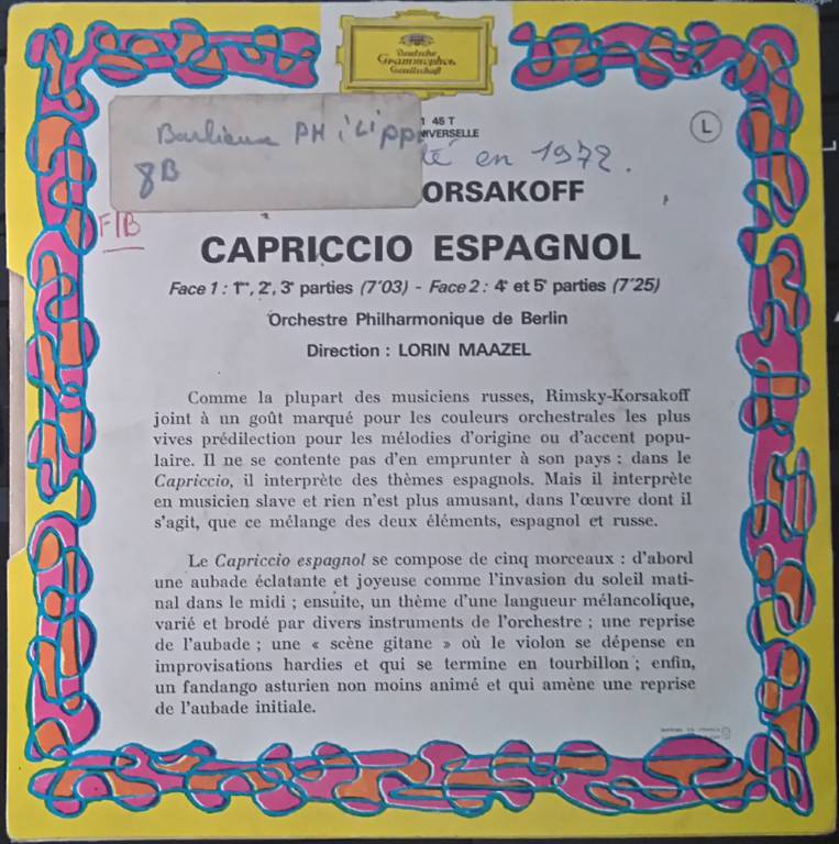 45T - CAPRICCIO ESPAGNOL - Rimsky, Korsakoff | Puces Privées