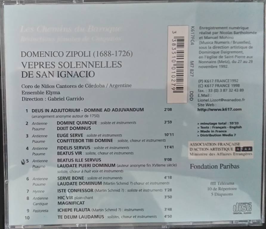 CD VEPRES SOLENNELLES DE SAN IGNACIO | Puces Privées
