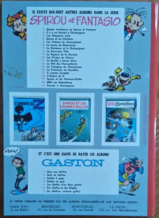 BD SPIROU & FANTASIO - 6. LA CORNE DE RHINOCÉROS | Puces Privées