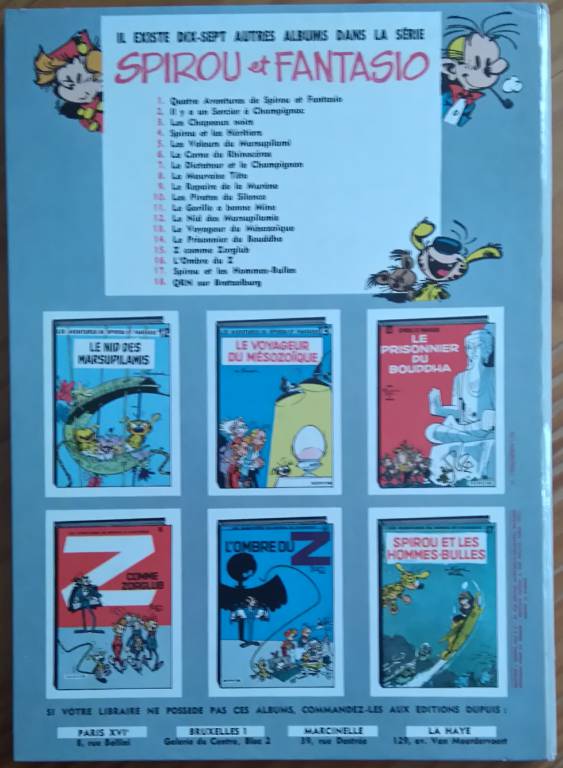 BD SPIROU & FANTASIO - 15. Z COMME ZORBLUG | Puces Privées