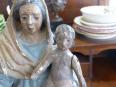 Statue xviii éme Vierge a l enfant bois polychrome tilleul louis xv 43 cms statuaire | Puces Privées
