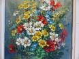 No - 419 - Tableau bouquet de fleurs huile sur panneau époque  XXème | Puces Privées