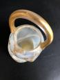 Joli vase panier en verre opalescent doré Legras | Puces Privées
