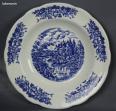 Assiette plates Porcelaine PYROBLAN, BP, décor bleu | Puces Privées