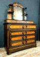 Exceptionnelle commode secrétaire époque Napoléon III en marquèterie de palissandre et bois clair. | Puces Privées