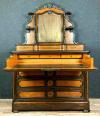 Exceptionnelle commode secrétaire époque Napoléon III en marquèterie de palissandre et bois clair. | Puces Privées