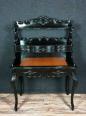Magnifique bureau bonheur du jour Boulle époque Napoléon III de forme violonée en bois noirci | Puces Privées