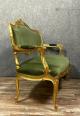 Somptueuse banquette d'apparat Louis XV en bois doré vers 1850 | Puces Privées