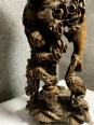 Chine début XIXème  Très importante sculpture en bois exotique figurant un immortel, | Puces Privées