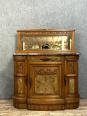 Magnifique buffet de salon époque Art Déco de forme demie lune en noyer et loupe | Puces Privées