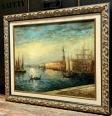 ROBERT MOGISSE (1933), « Venise levé du soleil sur le le Canal », Huile sur toile signée en bas à gauche | Puces Privées