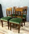 Rare série de 4 chaises époque Empire vers 1810 en acajou | Puces Privées