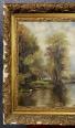 Théodore LÉVIGNE (1848-1912) grande huile sur toile figurant un paysage lacustre | Puces Privées