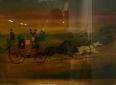 École Anglaise du XXème siècle  2 grandes œuvres en fixé sous verre figurant des scènes équestres | Puces Privées