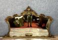 Très grand miroir Louis XV Rocaille en bois a patine dorée vers 1900-1920 | Puces Privées