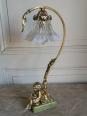 No - 474 - Belle lampe en bronze et onyx début XXème siècle | Puces Privées