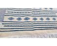 Tapis kilim blanc et bleu fait main | Puces Privées