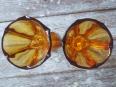 Paire de vase en verre ambré szechoslovakia | Puces Privées