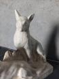 Sculpture animalière couple de chiens en céramique L. FRANCOIS | Puces Privées