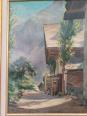 Ernest Victor Hareux (1847-1909) Huile sur toile Une rue à Venosc, Isère 1906 | Puces Privées
