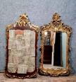 paire de miroirs louis XV en bois doré ajouré vers 1900. | Puces Privées