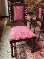 Table à rallonge 19e siècle, pieds torsadés, avec 12 chaises | Puces Privées