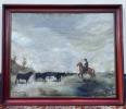 tableau huile sur toile vue de Camargue vers 1900-1920 | Puces Privées