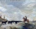 tableau huile sur toile vue de Camargue vers 1900-1920 | Puces Privées