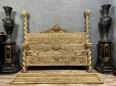 lit demi baldaquin de Château style Renaissance en bois sculpté et doré vers 1880 | Puces Privées