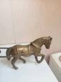 cheval et charette en bronze ou laiton longueur 39 cm hauteur 17 cm | Puces Privées