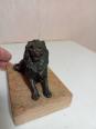 statuette lion en régule sur support marbre longueur 10 cm | Puces Privées