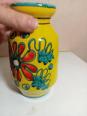 vase ancien jaune signé hauteur 19 cm diamètre 11 cm | Puces Privées