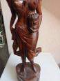 Statuette ancienne asiatique en bois hauteur 48 cm | Puces Privées