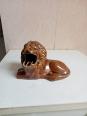 Statuette lion en céramique cendrier longueur 15 cm | Puces Privées