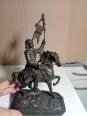 statuette XIXème régule jeanne d'arc a cheval hauteur 24 cm x 14 cm | Puces Privées