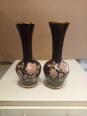 2 vases ancien décor rose hauteur 20 cm | Puces Privées