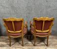 paire de fauteuils cabriolets de style Louis XV en bois massif vers 1850 | Puces Privées