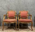 paire de fauteuils cabriolets de style Louis XV en bois massif vers 1850 | Puces Privées