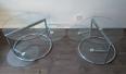 Paire de tables basses bouts de canapé vintage en verre et métal chrome | Puces Privées