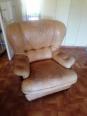 Canapé 3 places et fauteuil individuel cuir veritable (marron clair) | Puces Privées