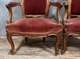 Paire de fauteuils cabriolets de style louis XV Rocaille en noyer vers 1850. | Puces Privées