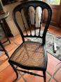 Chaise cannée - Bois noir et dorée | Puces Privées