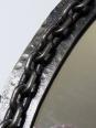 Miroir mural ovale vintage années 60 fer forgé et battu brutaliste chaine | Puces Privées