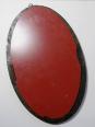 Miroir mural ovale vintage années 60 fer forgé et battu brutaliste chaine | Puces Privées