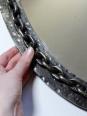 Miroir mural ovale vintage années 60 fer forgé et battu brutaliste chaine | Puces Privées